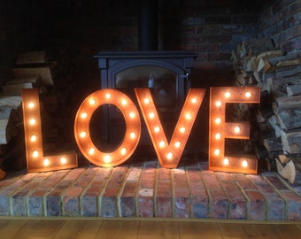 172 New rustic decor at target 241   Letters   Light Up Letter   Steel Wedding Letters   Rustic Home Decor 