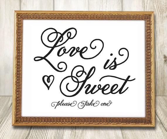 Love is Sweet Sign Printable Wedding Signs INSTANT DOWNLOAD