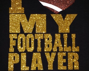 FOOTBALL mom Sister Aunt Dad Brother Shirt Bling Glitter dawgs panthers ...