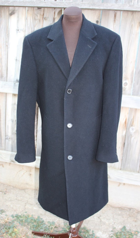 Vintage Mens Designer Calvin Klein Outerwear Coat Knee Length