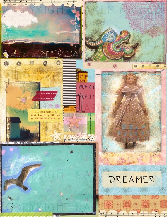 INSTANT DOWNLOAD Art Journal Digital Collage Sheet