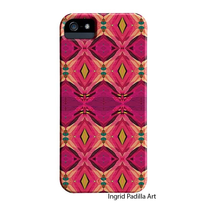 Red patterned iPhone 5 Case Artist iPhone4 Case by ingridsart