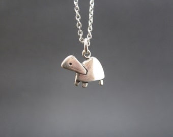 Little Turtle Necklace - Sterling Silver Pet Turtle Pendant - Tortoise Charm