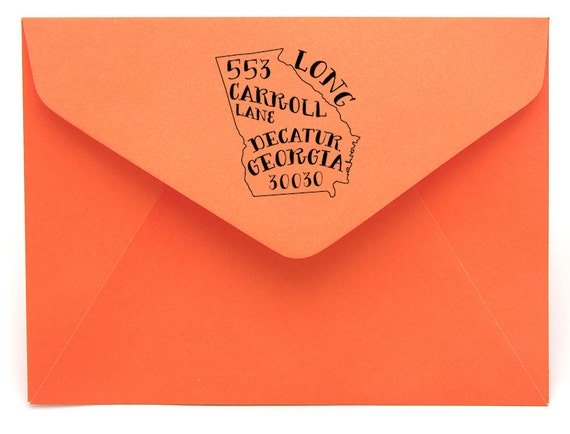 Georgia Personalized Return Address State Stamp Il_570xn