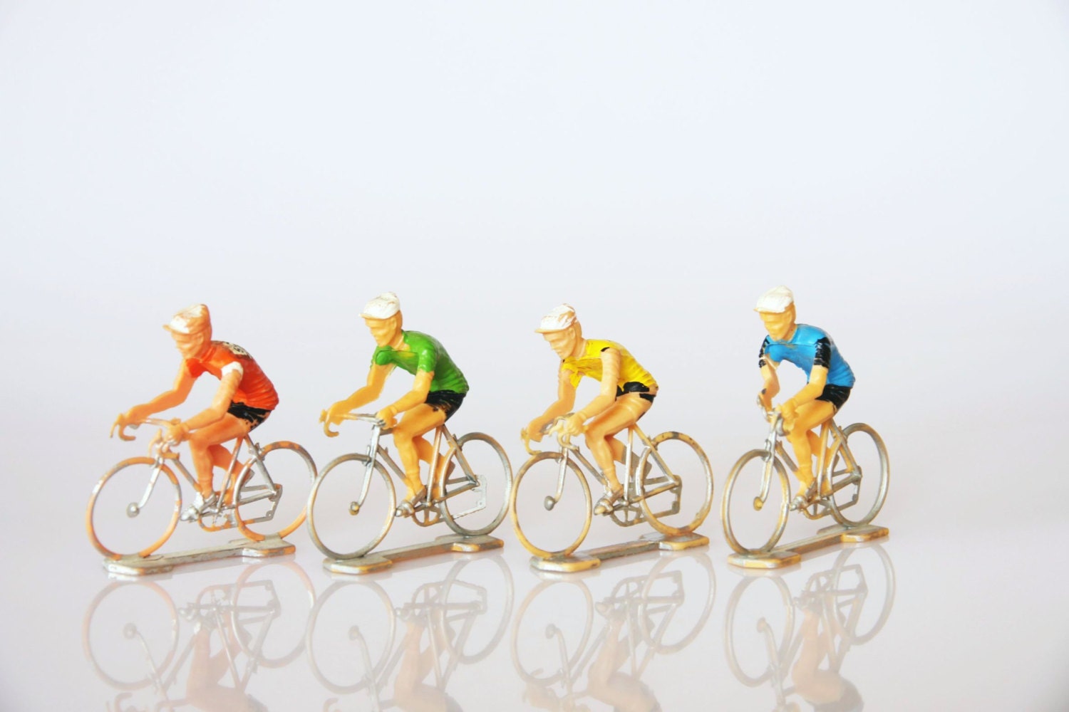 Vintage cyclist figurine Tour de France toy cyclers hipster