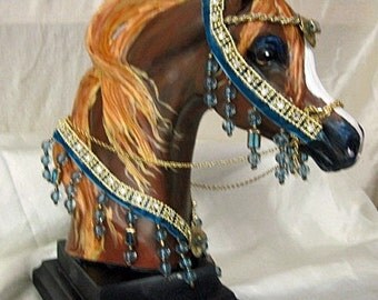Arabian horse art hand painted in native costume Bust