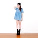 DENIM 90s DRESS // denim chambray, mini dress, light blue fade, 90s clothing, 90s grunge, button up shirt dress, jumper dress, vintage dress