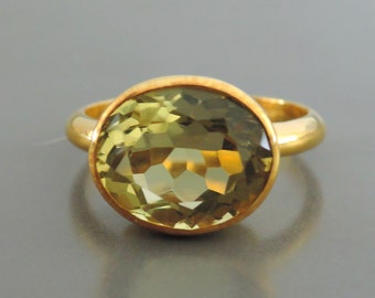 Yellow Topaz Ring - Gemstone Ring - Gold Ring - Lemon Topaz Ring ...