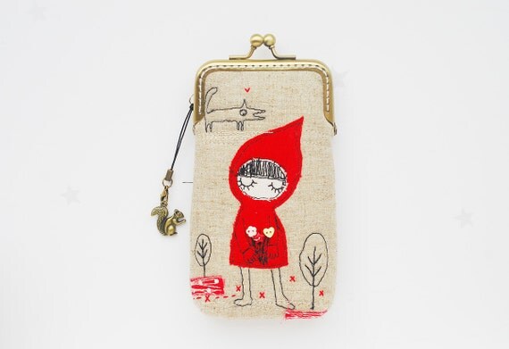 iPhone Case -- Little Red Riding Hood Free Motion Embroidery( iPhone 6, iPhone 6 Plus, Samsung Galaxy S5 etc. )