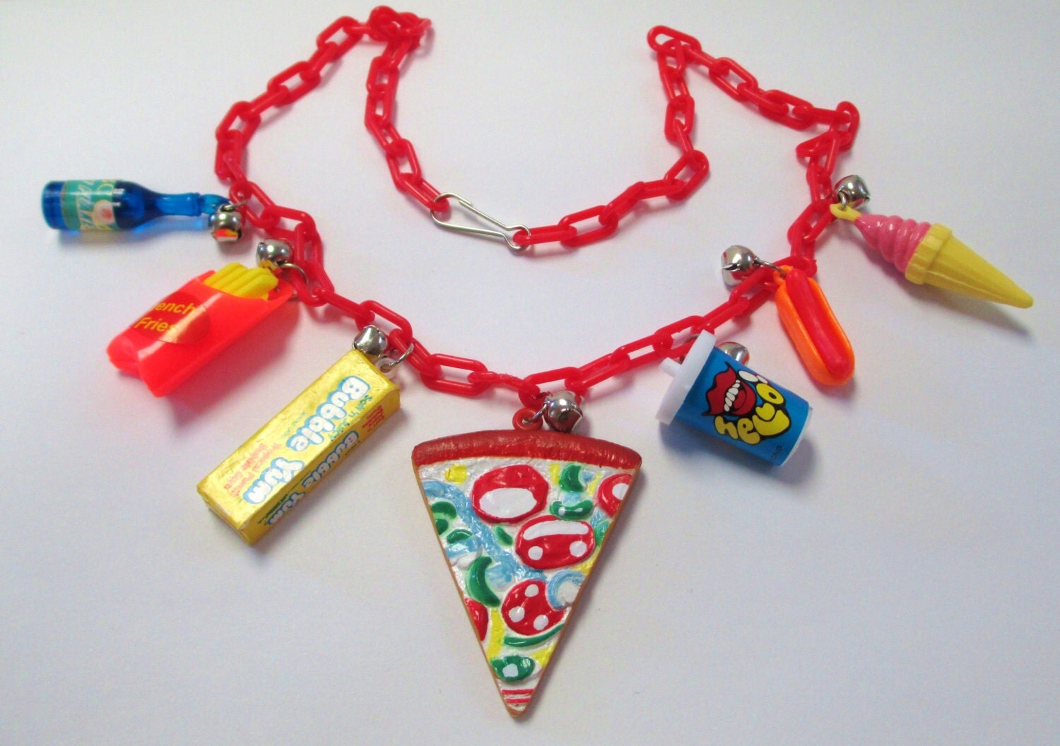 Vintage Plastic Charm Necklace DEADSTOCK