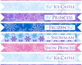 Items similar to Frozen Paper Straw Flag, Frozen Straw Flag, Birthday ...