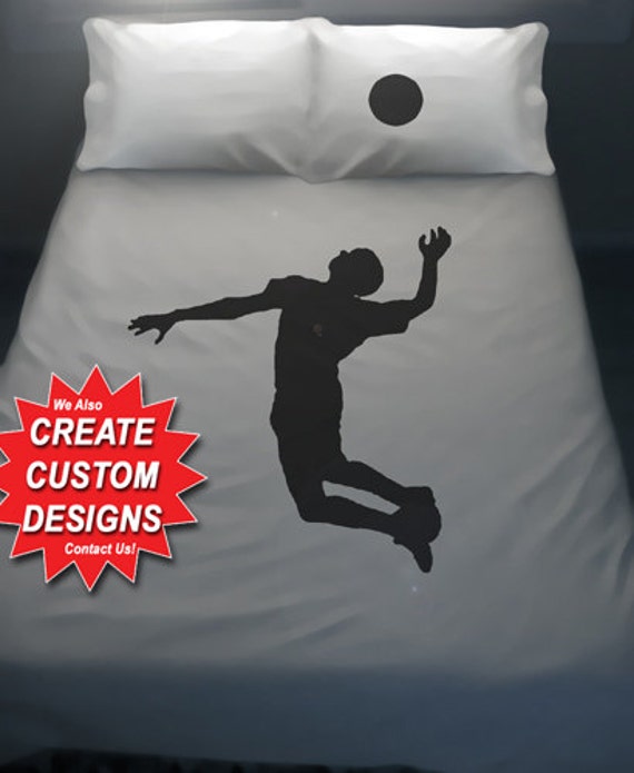 Volleyball Duvet Cover Sheet Set Bedding Queen King Twin Size