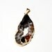 Geode Slice Druzy Agate Dipped Gold Teardrop Pendant, Drusy Druzzy Agate Hollow Center, Multiple Gemstone Accent