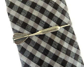 Dart Tie Bar- Dart Tie Clip- Sterling Silver & Antiqued Brass Finishes- Gifts For Men- Groomsmen Gifts