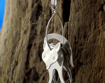 Fox Necklace, Fox Pendant, Fox jewellery, Animal Jewelry, Silver, Handmade, Wildlife Jewellery, Gift for animal lovers, Foxes, Fox Gifts.