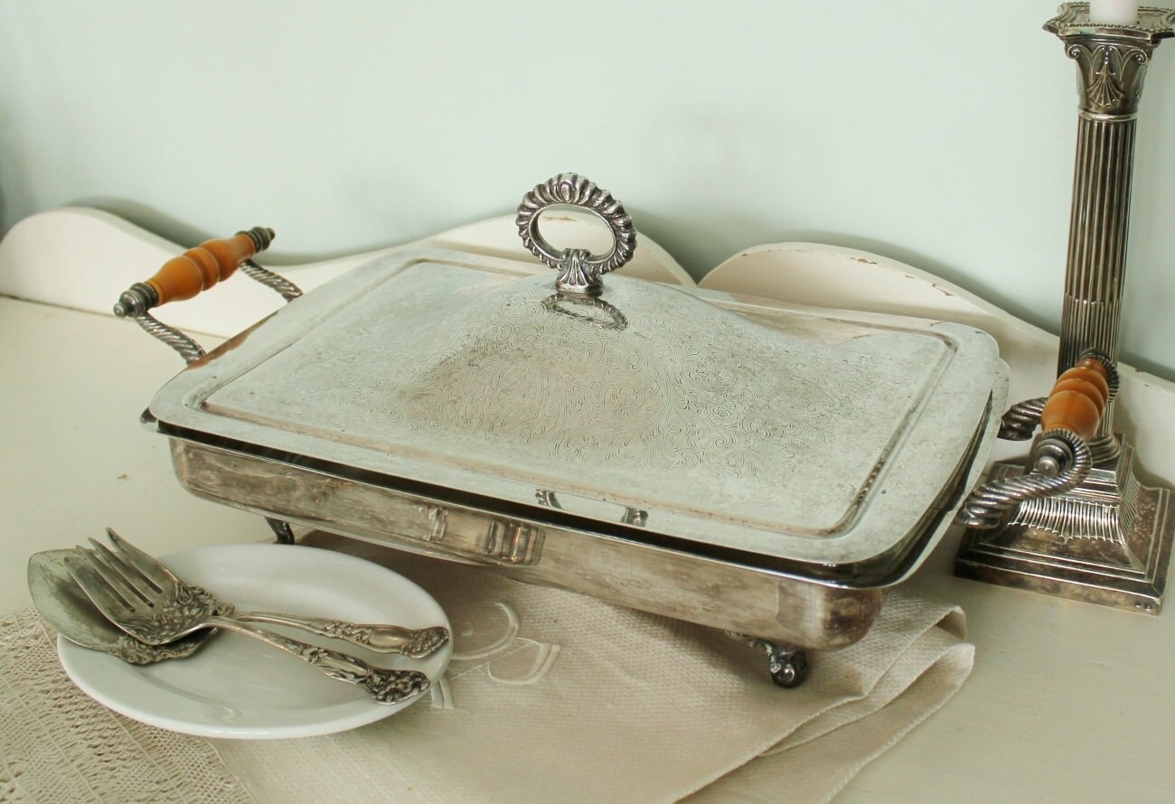 Antique Silverplate Covered Serving Dish with by robinseggbleunest