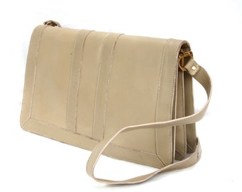 Nathalie, French Vintage, Beige Satchel, 1970s Handbag from Paris