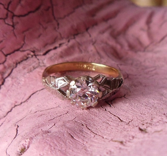 Antique Art Deco Ring Hand Carved Old by AdoreYouVintage