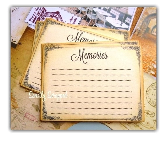 Items similar to Large Memories Journal Cards on Etsy