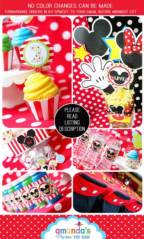 Mickey Mouse Clubhouse Party Printable Birthday - Inspired by Mickey Mouse - HUGE Party Set by Amanda's Parties TO GO Il_570xn