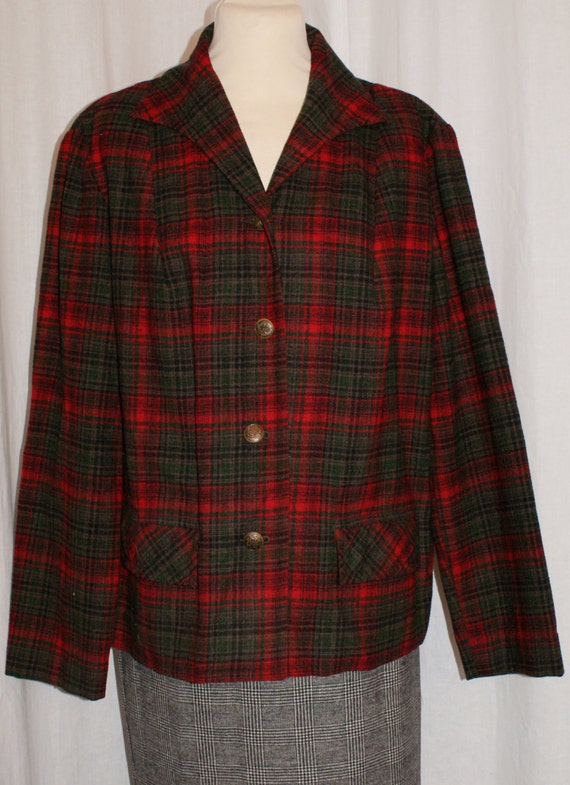 Vintage Pendleton 49er casual wool red and dark by OuterLimitz