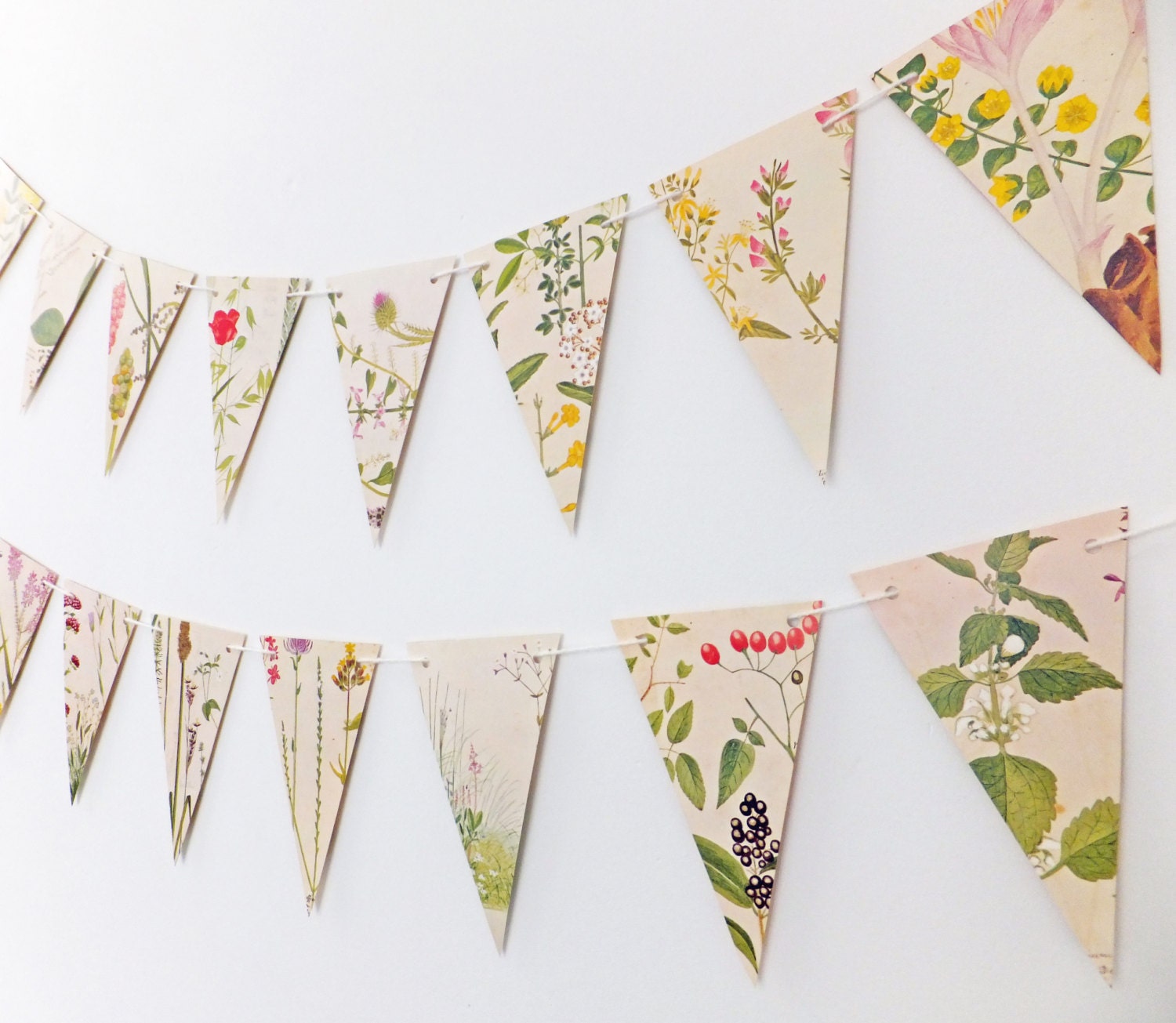 Flower Bunting Victorian Garland Recycled Paper Garland