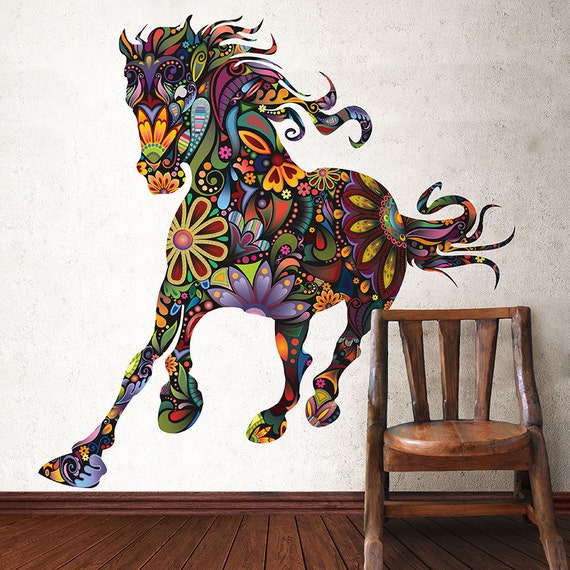 Wild Horse Colorful Wall Decal by MyWallStickers