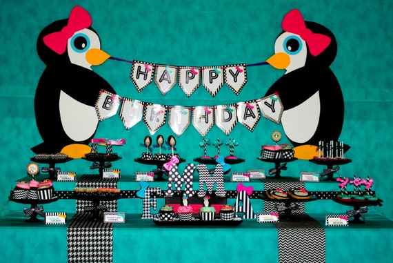 Printable Penguin Profile-Penguin Party-PDF Il_570xn