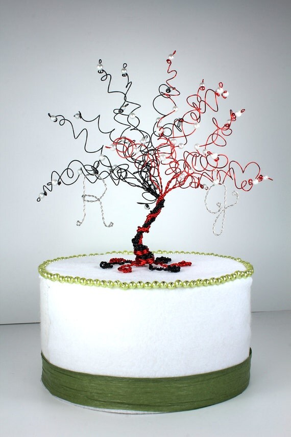 When Two Become One Wedding Cake Topper Tree Custom Wire Sculpture
