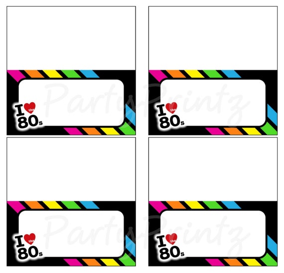 INSTANT DOWNLOAD - Printable 80's - Food - Place Cards - Favor Tags Il_570xn