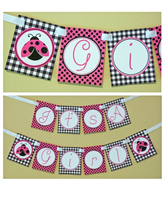 Ladybug Baby Shower Banner, Instant Download, Printable, Digital Il_570xn
