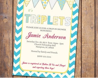 Triplet baby shower | Etsy