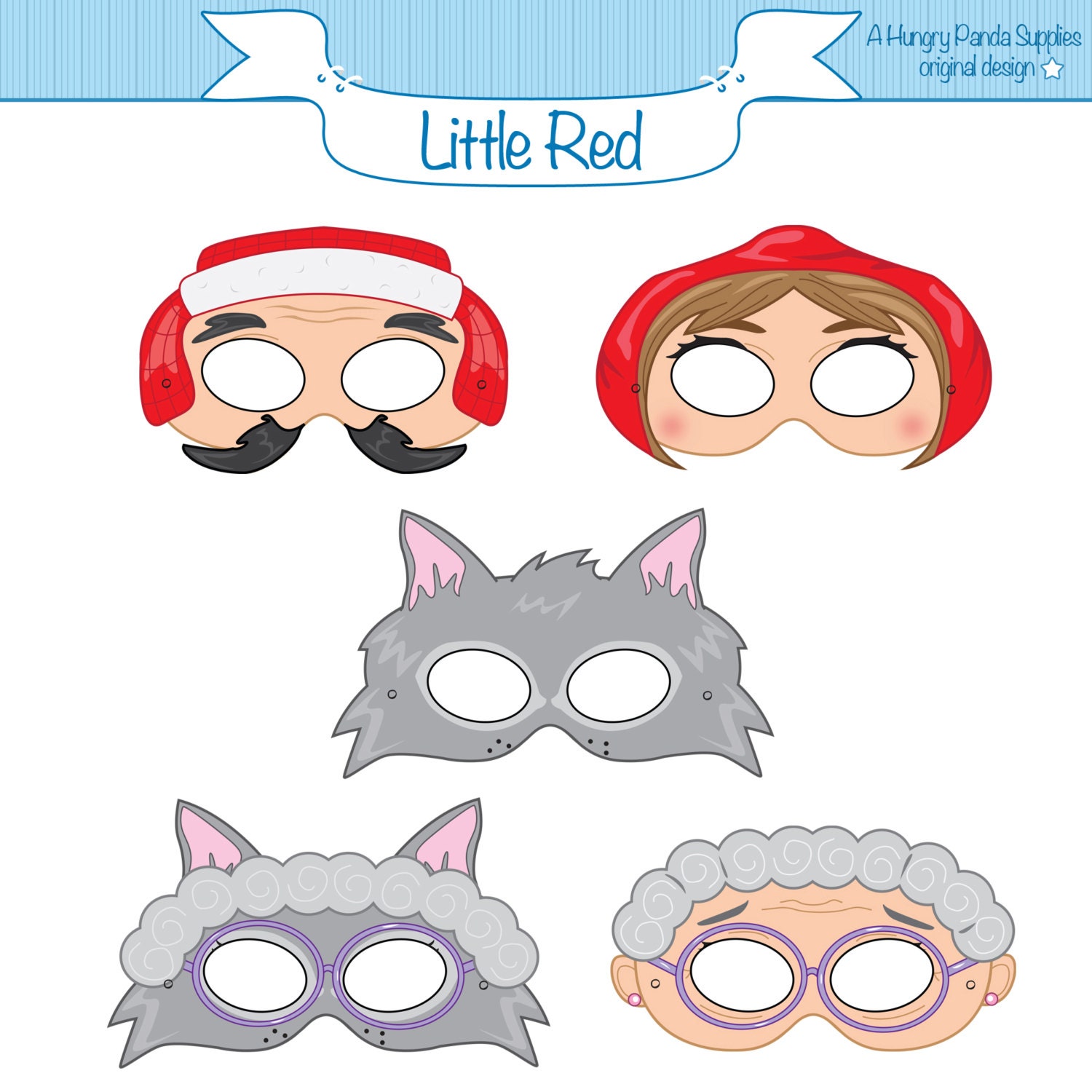 Little Red Riding Hood Printable Masks Red Riding Hood Wolf