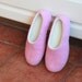 Felted slippers for woman - wool slippers - made to order - eco friendly - pink and organic white