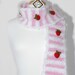 Crochet Scarf-Strawberry Short Cake Crochet Scarf- Strawberry Scarf- Food Scarf- Kawaii- Women Scarf- Unique Scarf