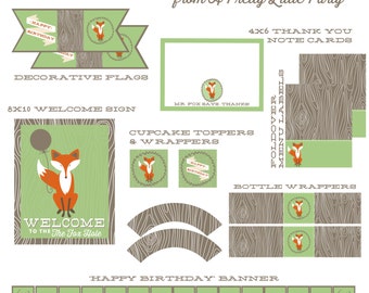 Items similar to Instant Download - Fox Theme Invite - Woodland Invite ...