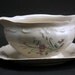 PT Tulowice Porcelain Gravy Boat with attached Underplate - Wildflower Floral Pattern - 1940s -1950s