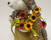 Rabbit, Prairie Rabbit Doll, Soft Sculpture Bunny, Primitive Hare, Folk Art Rabbit - Made To Order