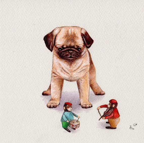 Monkey Music art print from an original illustration by Irene Owens