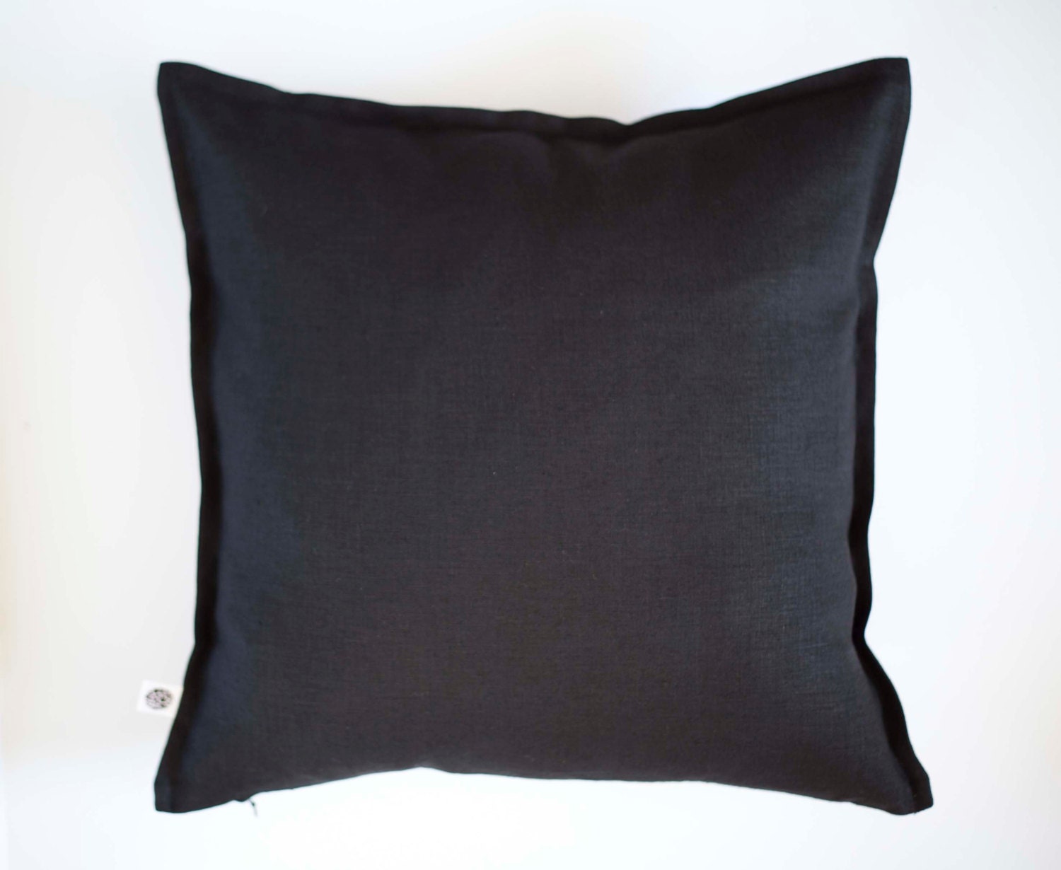 Black pillow cover for decorative pillows sewn in custom size