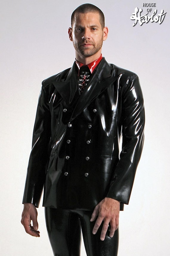 Items similar to BRADLEY Double Breasted Latex Rubber Jacket on Etsy