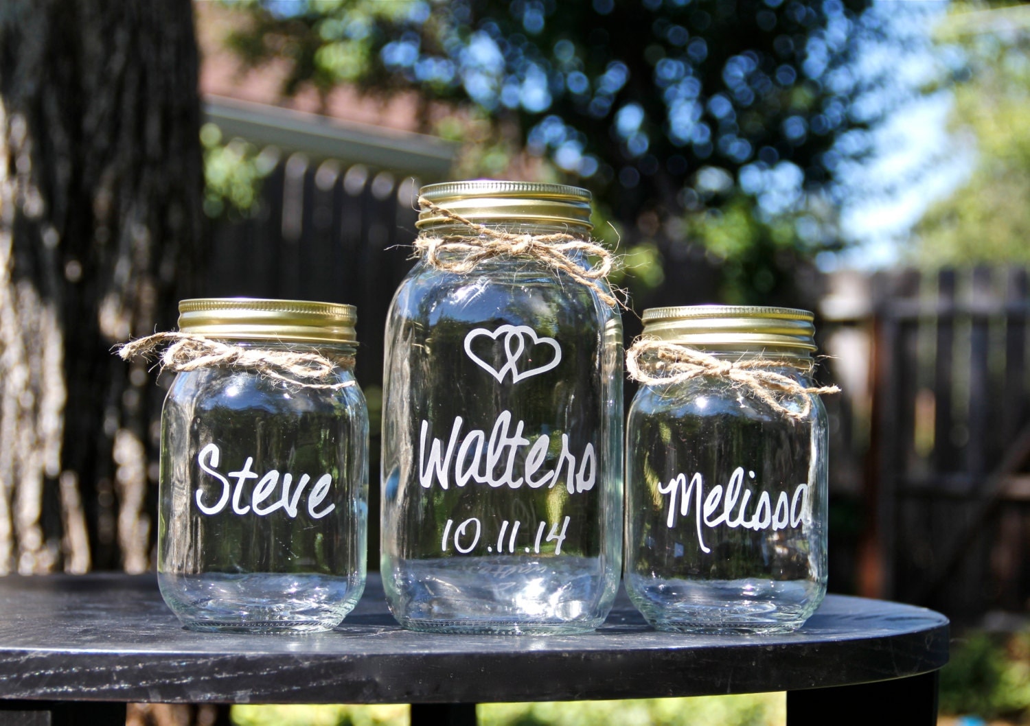 3 Jar Sand Ceremony Set Unity Jars Wedding Mason Jars