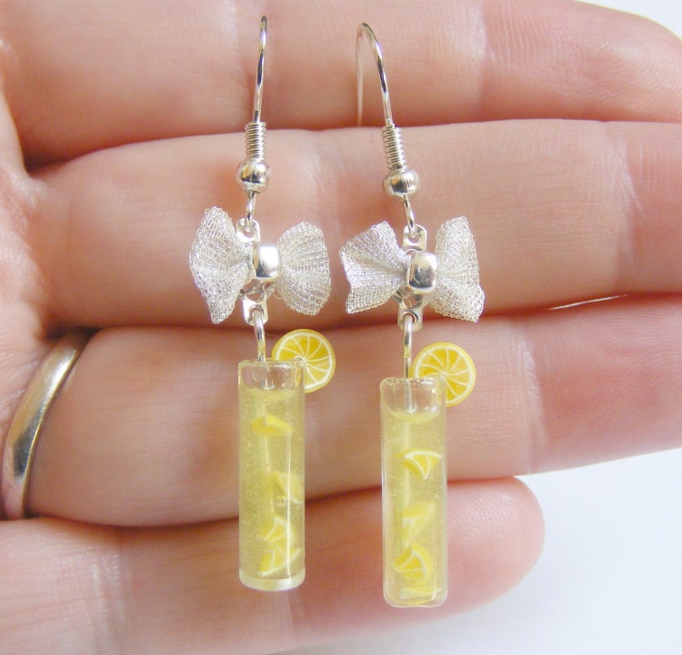 Food Jewelry Lemonade Earrings Lemonade Jewelry Lemon by NeatEats
