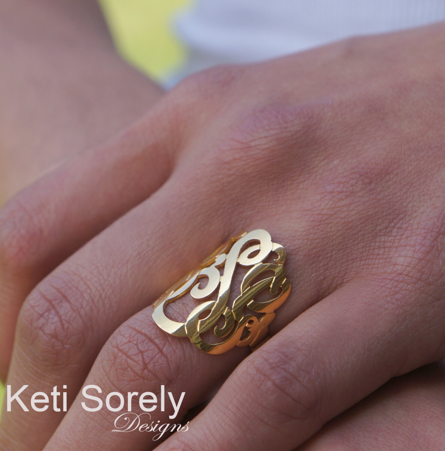 Etsy Monogram Silver Ring Etsy Monogram Silver Ring