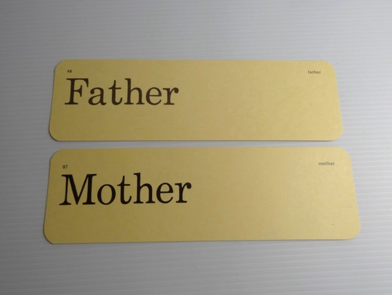 Vintage Mid Century 1960s Dick And Jane Word Vocabulary Flash Cards Father Mother