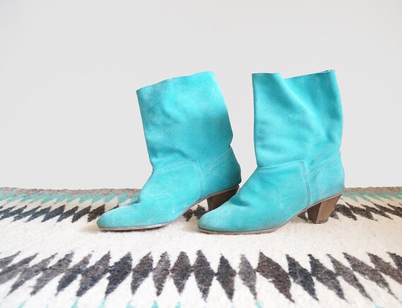 turquoise ankle booties