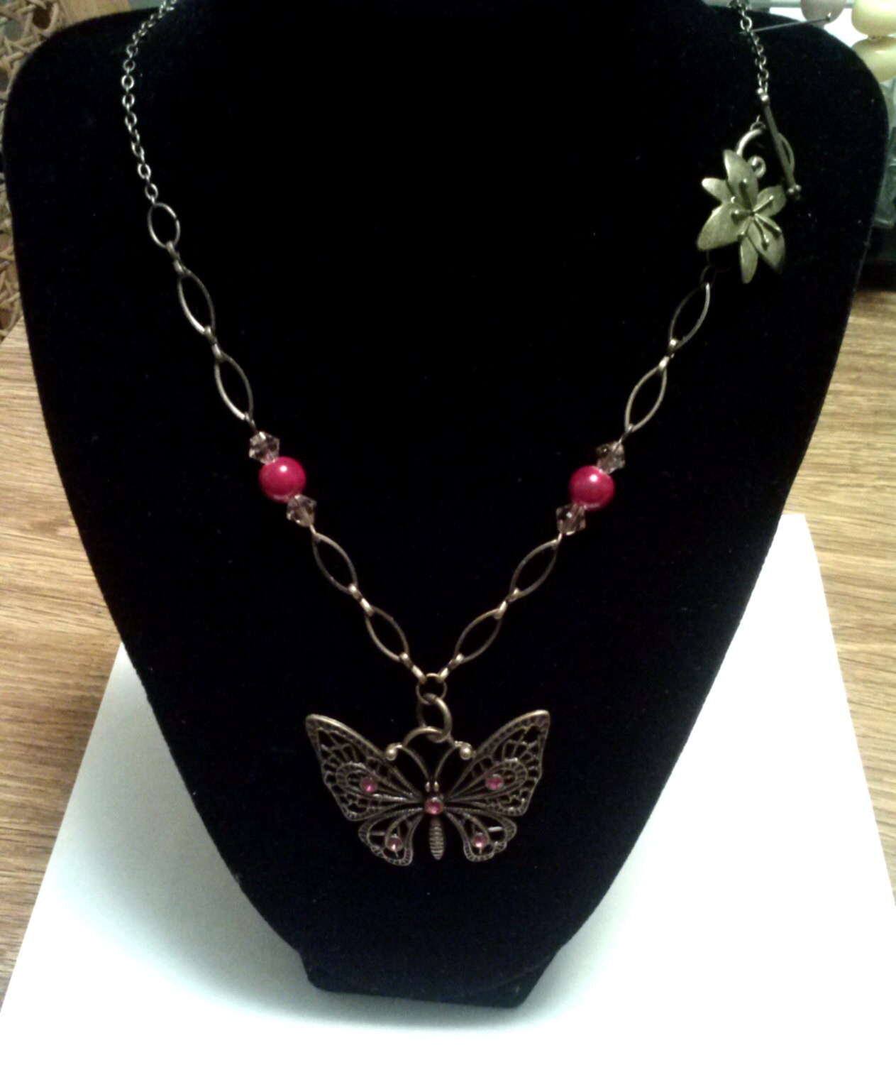 Antique Brass Butterfly Necklace by EternalTreasure on Etsy