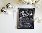 Winter Recipe Card - Hot Cocoa Card - Holiday Chalkboard Card - Unique Christmas Card - Hand Lettering - Recipe Illustration Winter Recipe Card - Hot Cocoa Card - Holiday Chalkboard Card - Unique Christmas Card - Hand Lettering - Recipe Illustration