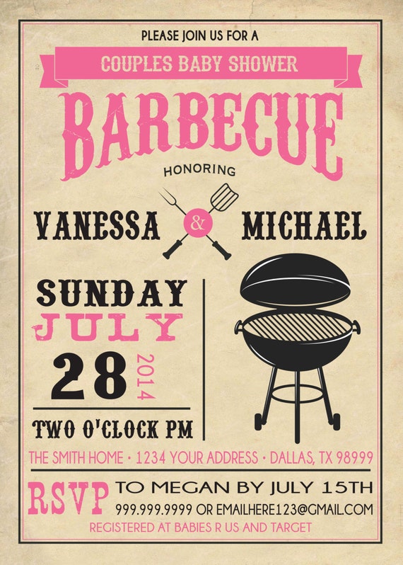 Couples Bbq Baby Shower Invitations 5