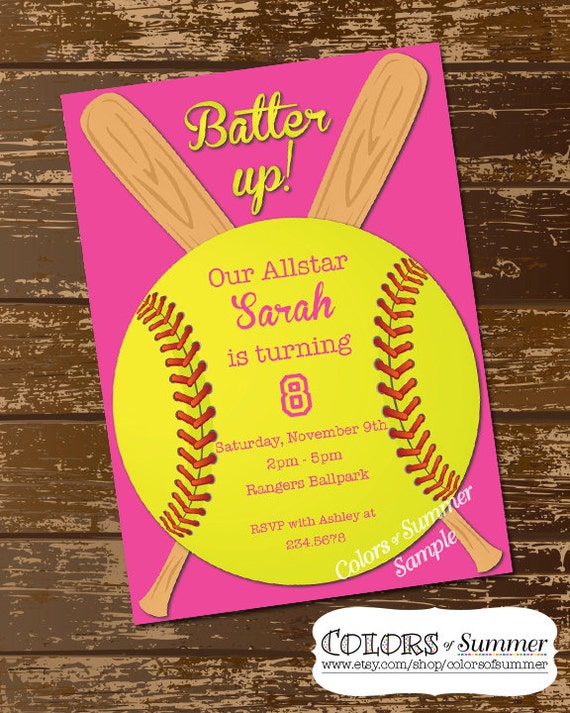 Free Printable Softball Birthday Invitations